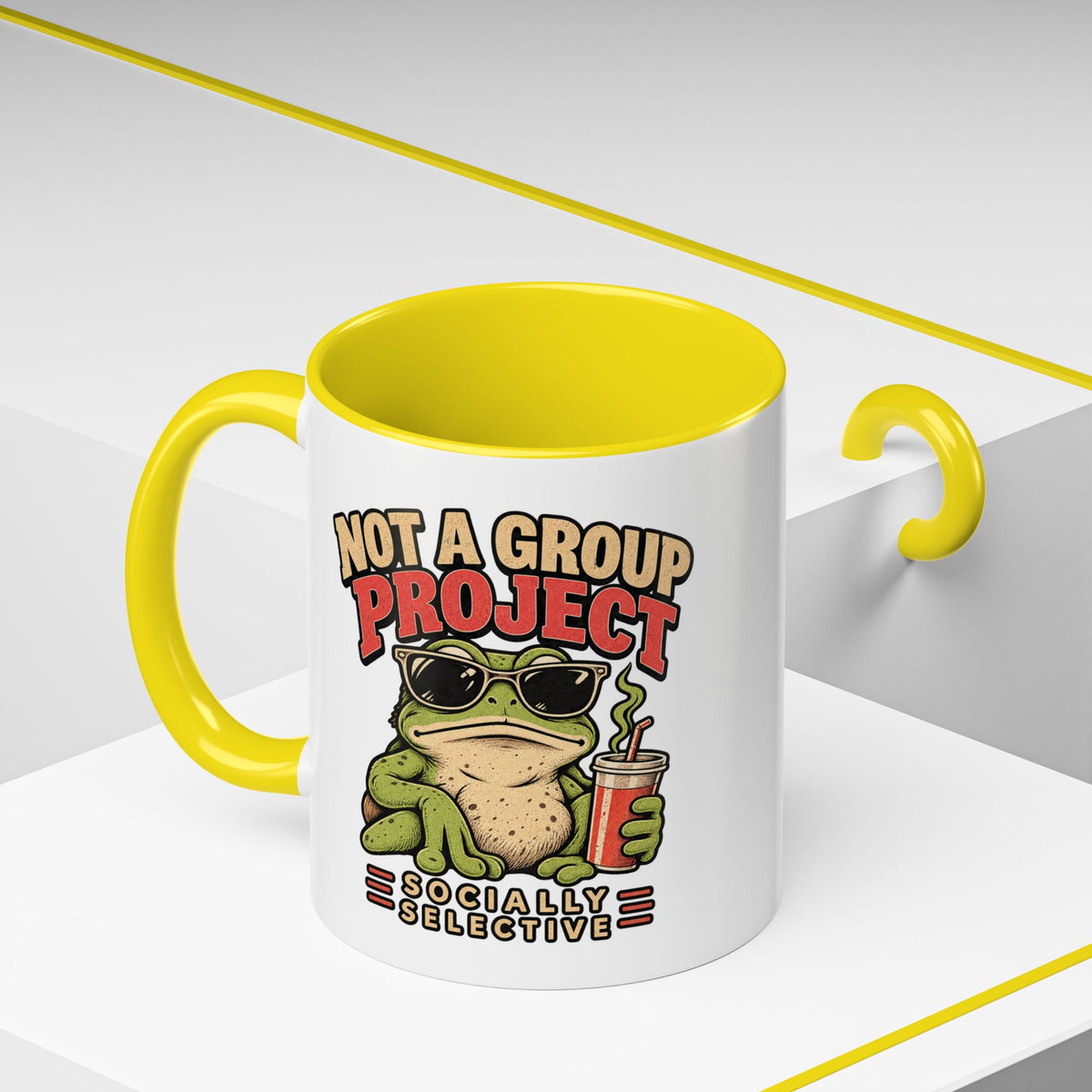Funny And Witty "Not A Group Project" Accent Coffee Mug (11, 15oz)