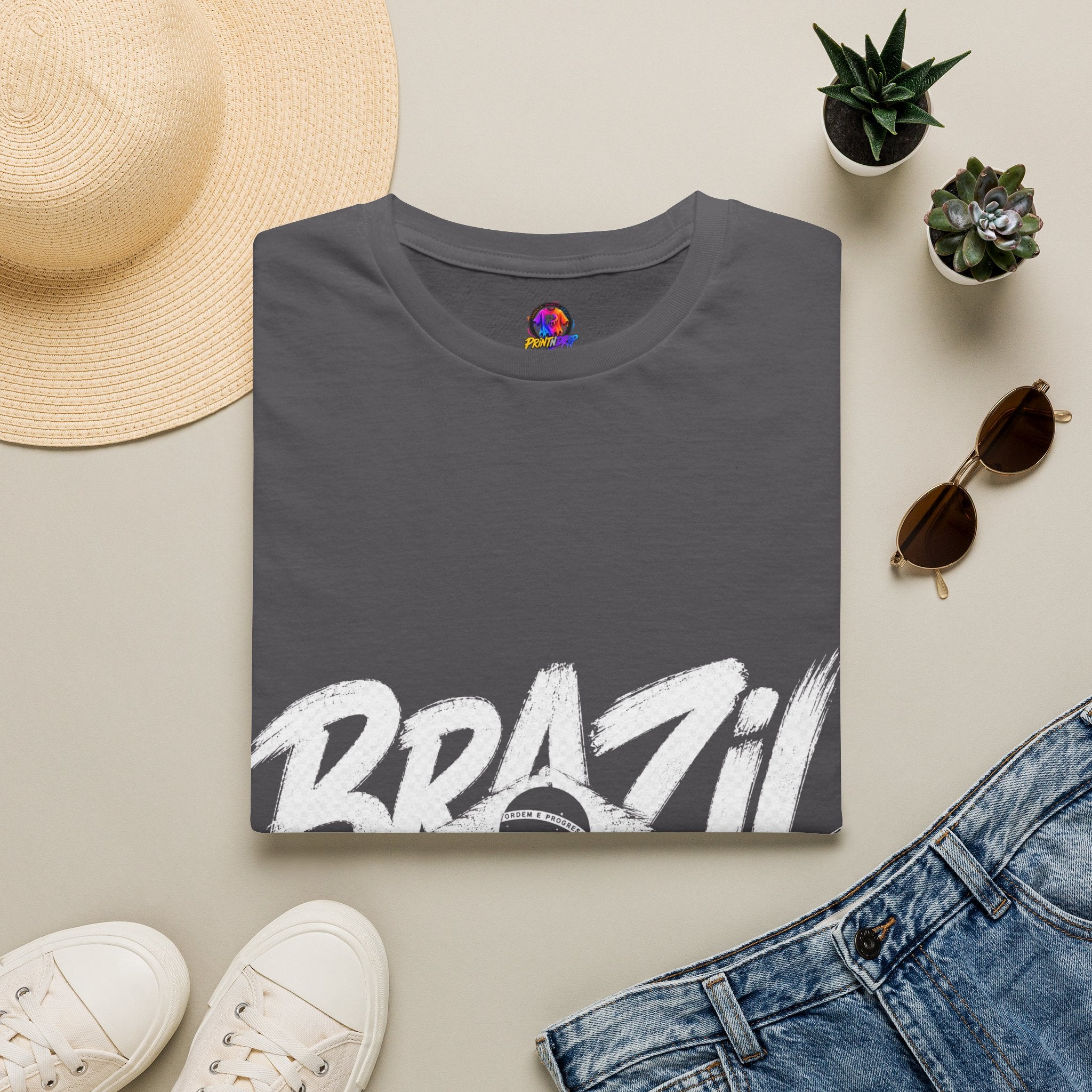 Brazil Minimal Marble Waves T-Shirt