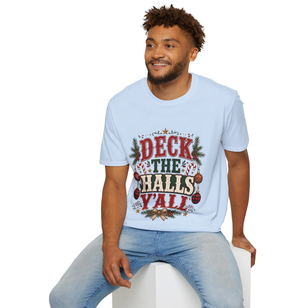 Deck the Halls Y'All T-Shirt — Festive Christmas Holiday Tee