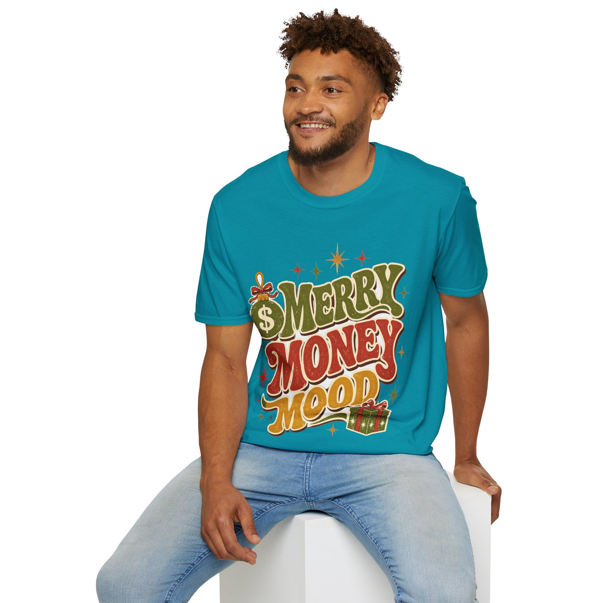 Merry Money Mood T‑Shirt — Retro Holiday Graphic Tee