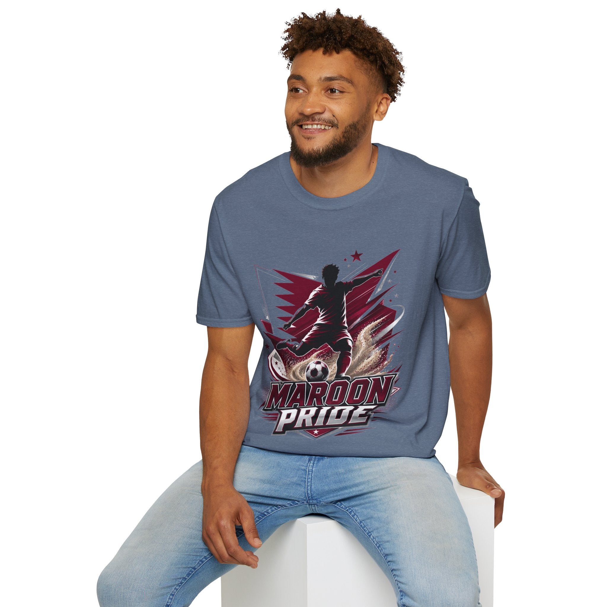 Qatar Maroon Pride Soccer T-Shirt — Silhouette Player Graphic Tee