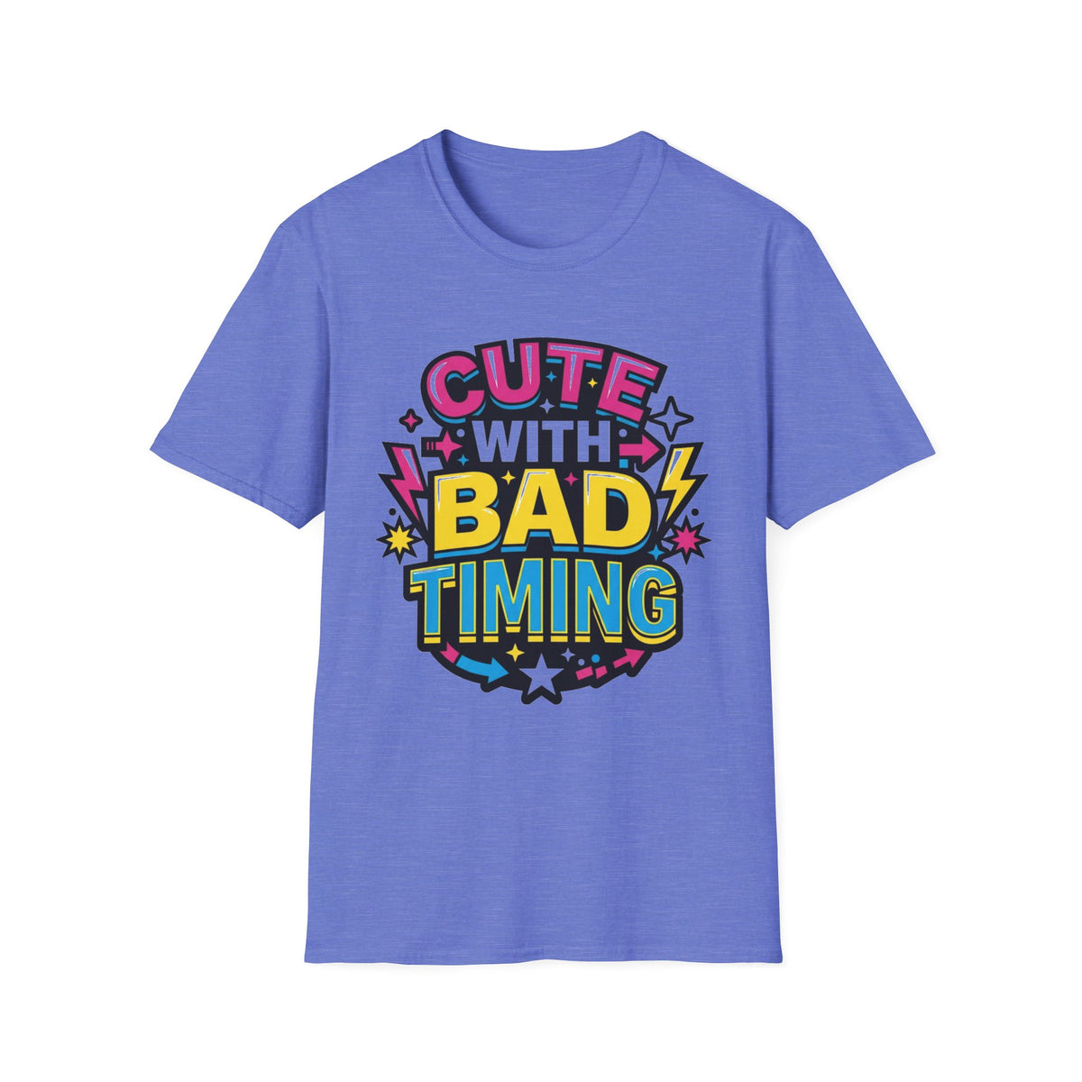 Cute But Bad Timing Graphic T-Shirt — Funny Retro Rainbow Tee - Trending Now - August 2026
