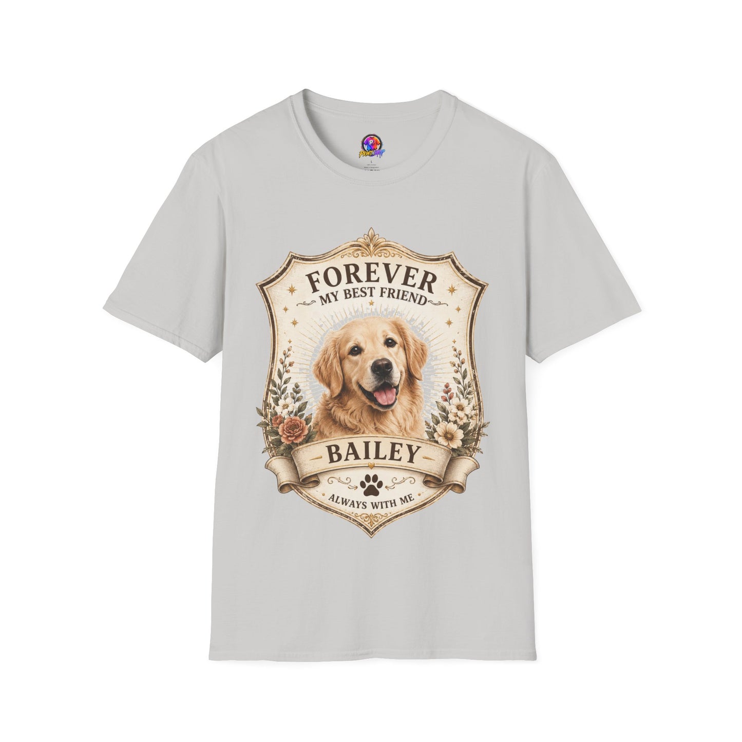 Dog Memorial T-Shirt — "Forever My Best Friend" Personalized Golden Retriever Tribute