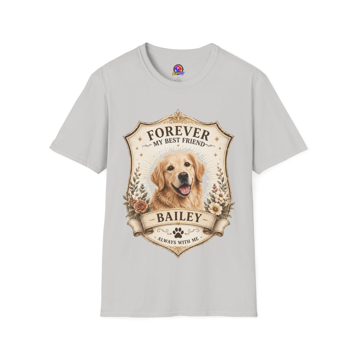 Dog Memorial T-Shirt — "Forever My Best Friend" Personalized Golden Retriever Tribute