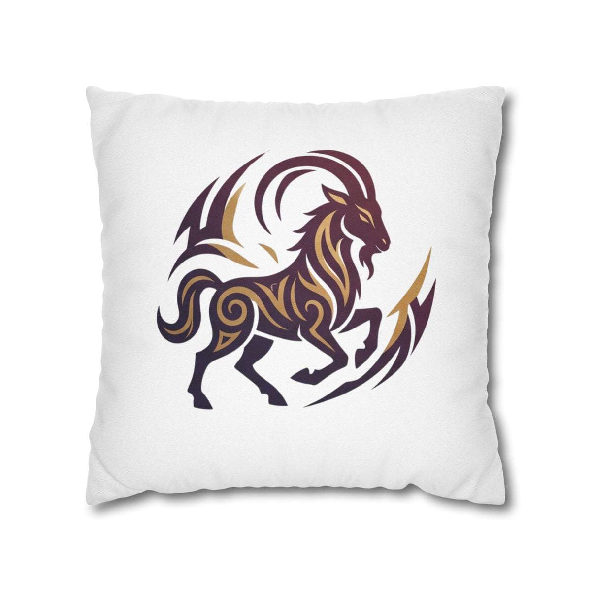 Capricorn Tribal Goat Decorative Pillowcase — Zodiac Accent Pillow
