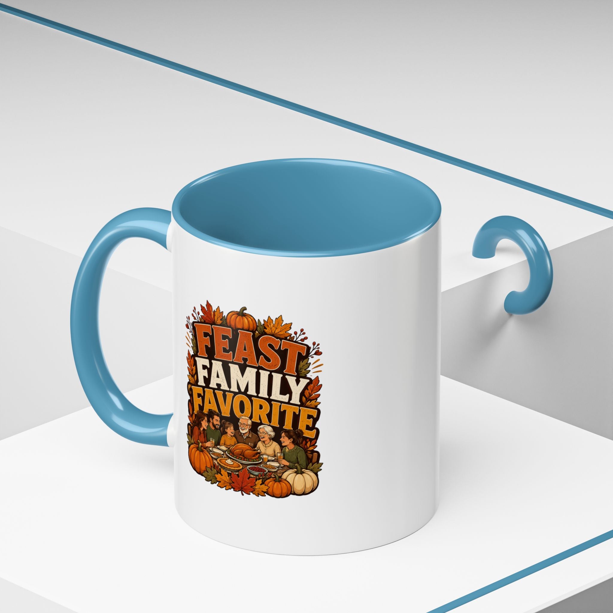Thanksgiving Mug Feast Family Favorite Coffee Mug — Thanksgiving Pumpkin Autumn Design