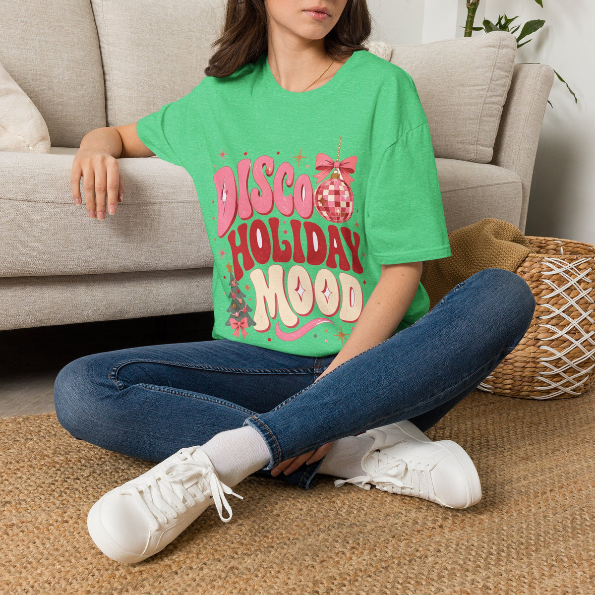 Disco Holiday T-Shirt — Retro Pink Disco Ball Christmas Tee