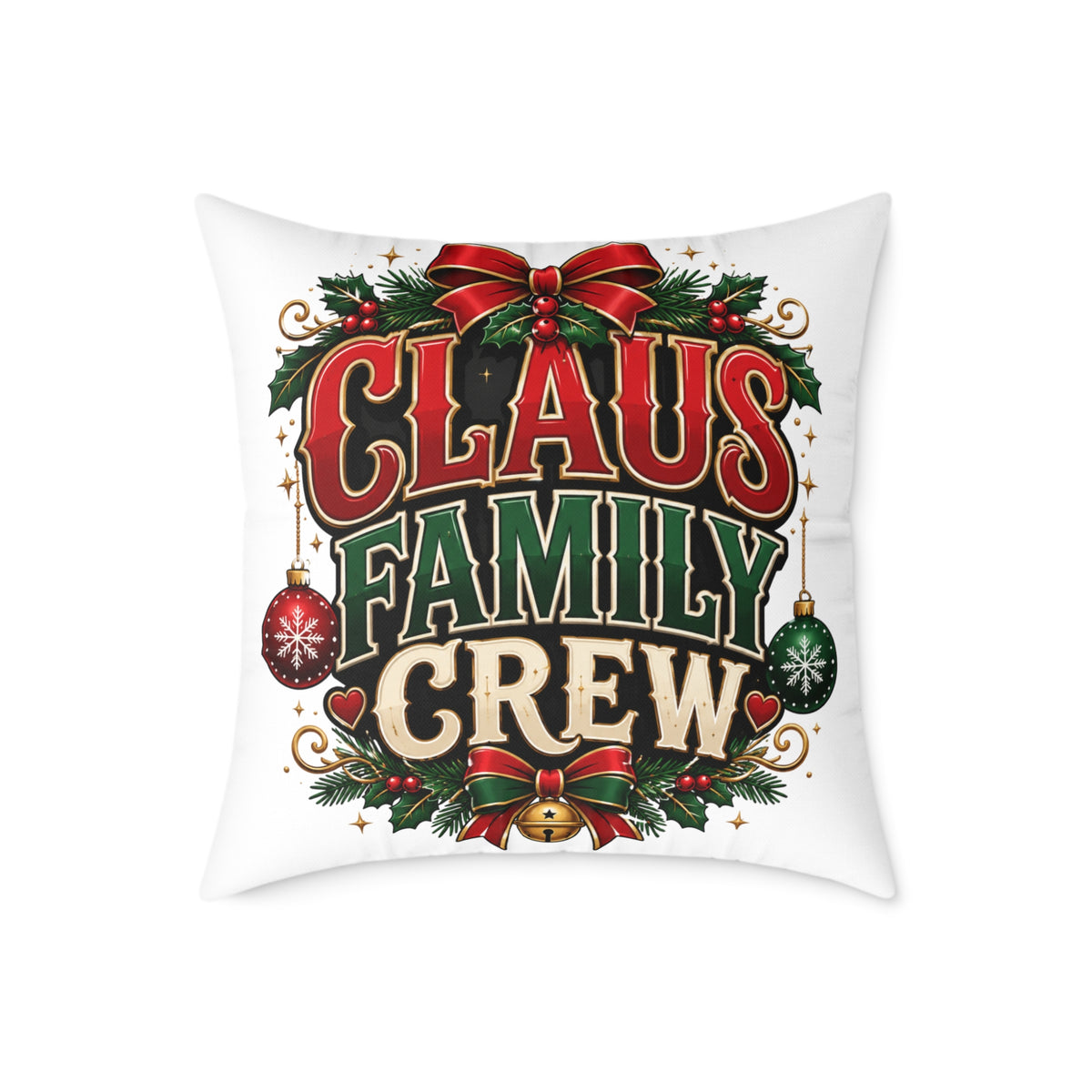 Christmas Claus Family Crew Holiday Pillow