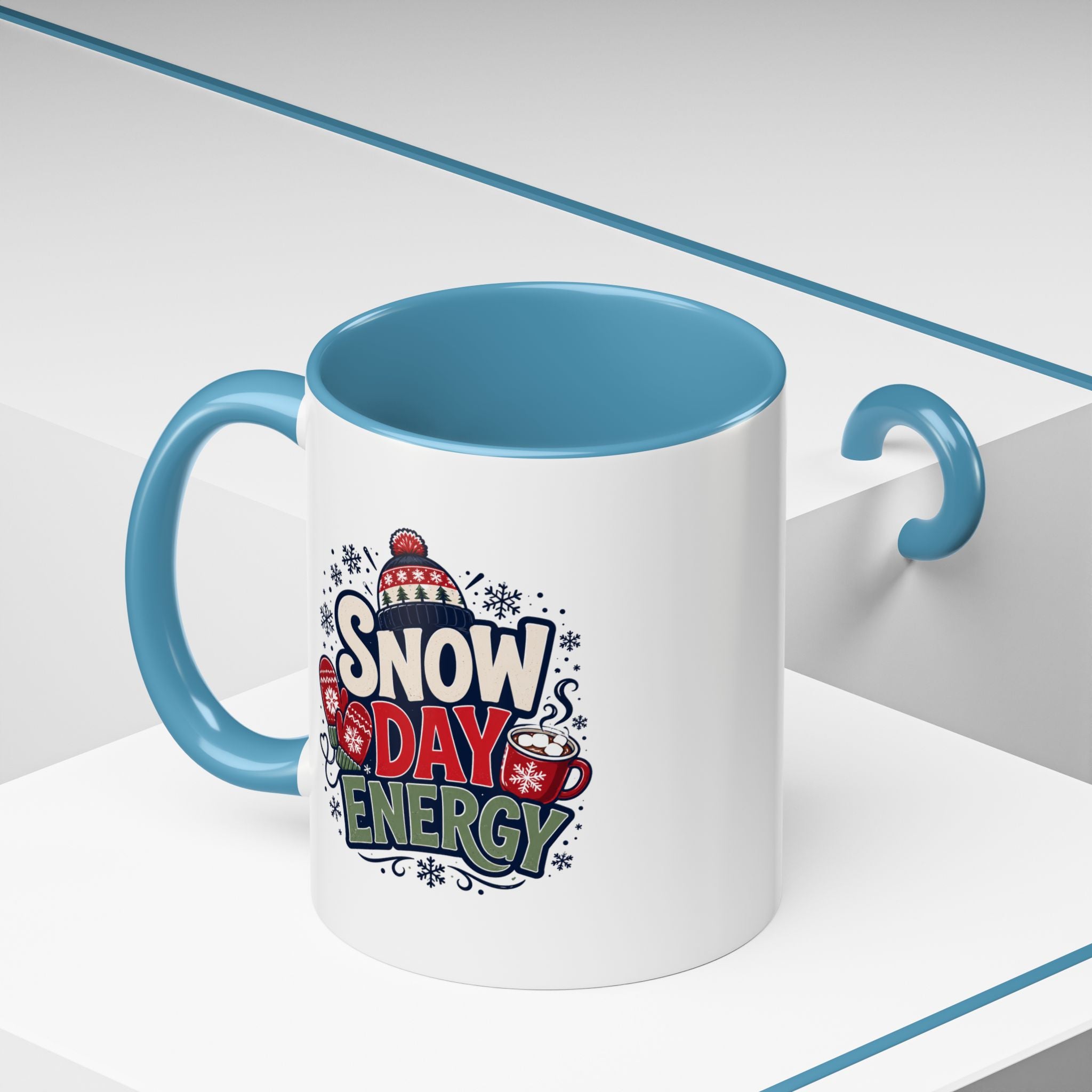 Snow Day Energy Coffee Mug — Winter Hot Cocoa Holiday Drinkware