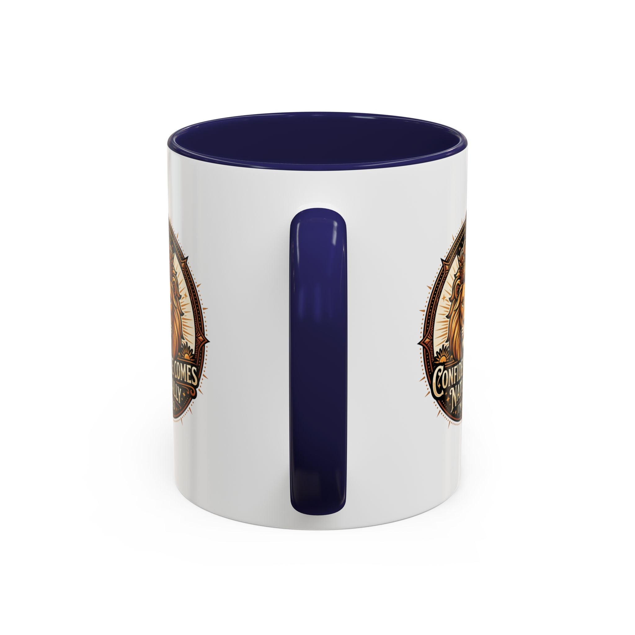 Lion Zodiac Coffee Mug - "Confidence Comes Naturally" Accent Mug (11/15oz)