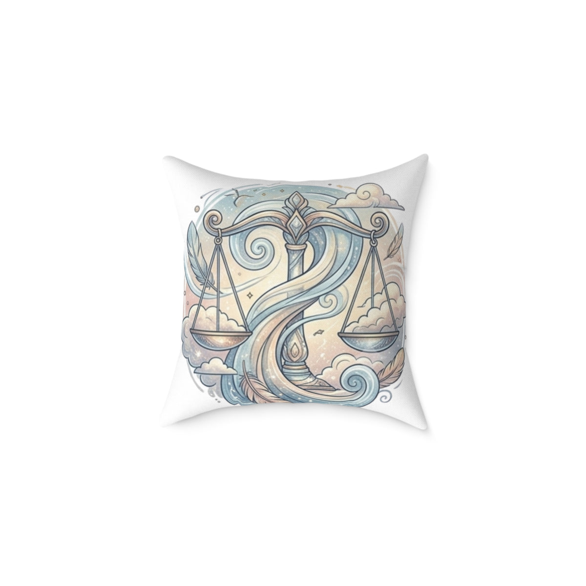 Libra Balance Zodiac Square Poly Canvas Pillow