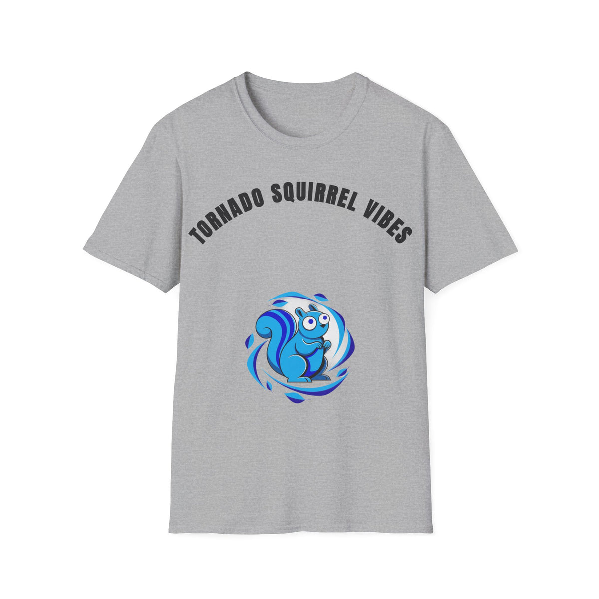 T-Shirt — "Tornado Squirrel Vibes" Graphic Tee | Cute Whimsical Squirrel Swirl Design - Trending Now - September 2026