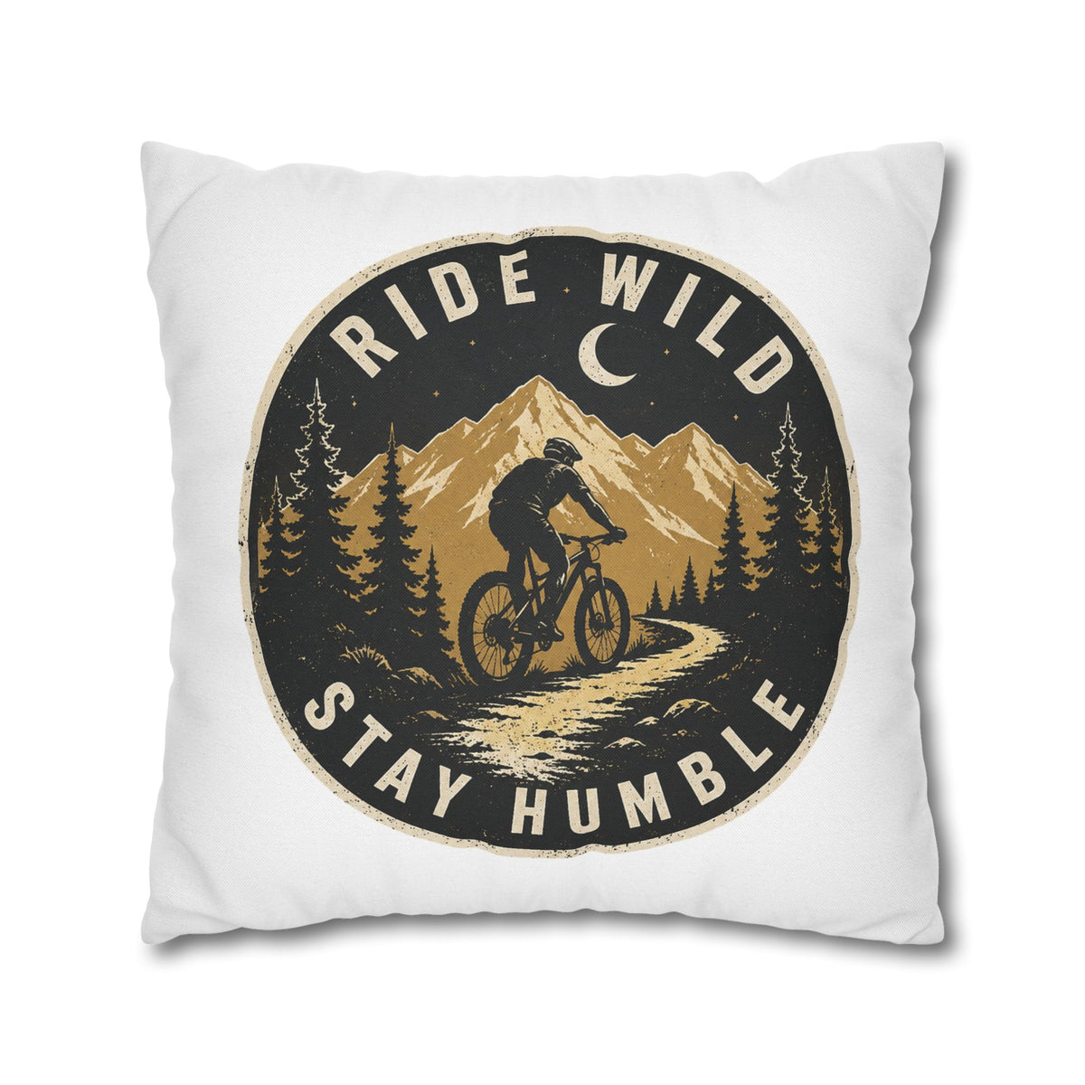 Ride Wild Stay Humble Mountain Biker Pillowcase Milo Bailey Dog Dad Mom