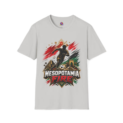 Iraq Mesopotamia Fire Soccer T-Shirt — Vintage Football Player Graphic Tee