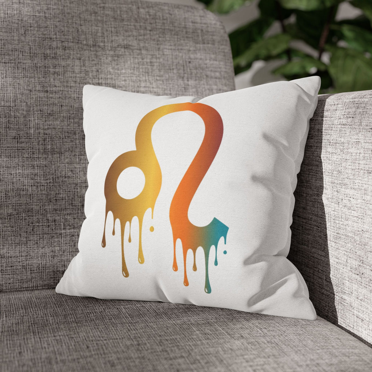 Leo Zodiac Drip Pillow – Gradient Astrology Throw Pillowcase
