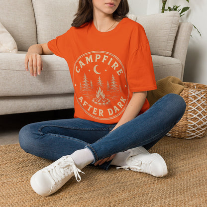 Campfire After Dark T-Shirt — Vintage Moon & Pines Camping Tee