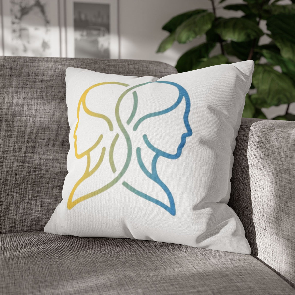 Gemini Zodiac Pillowcase — Dual-Face Gradient Astrology Throw Pillow Cover