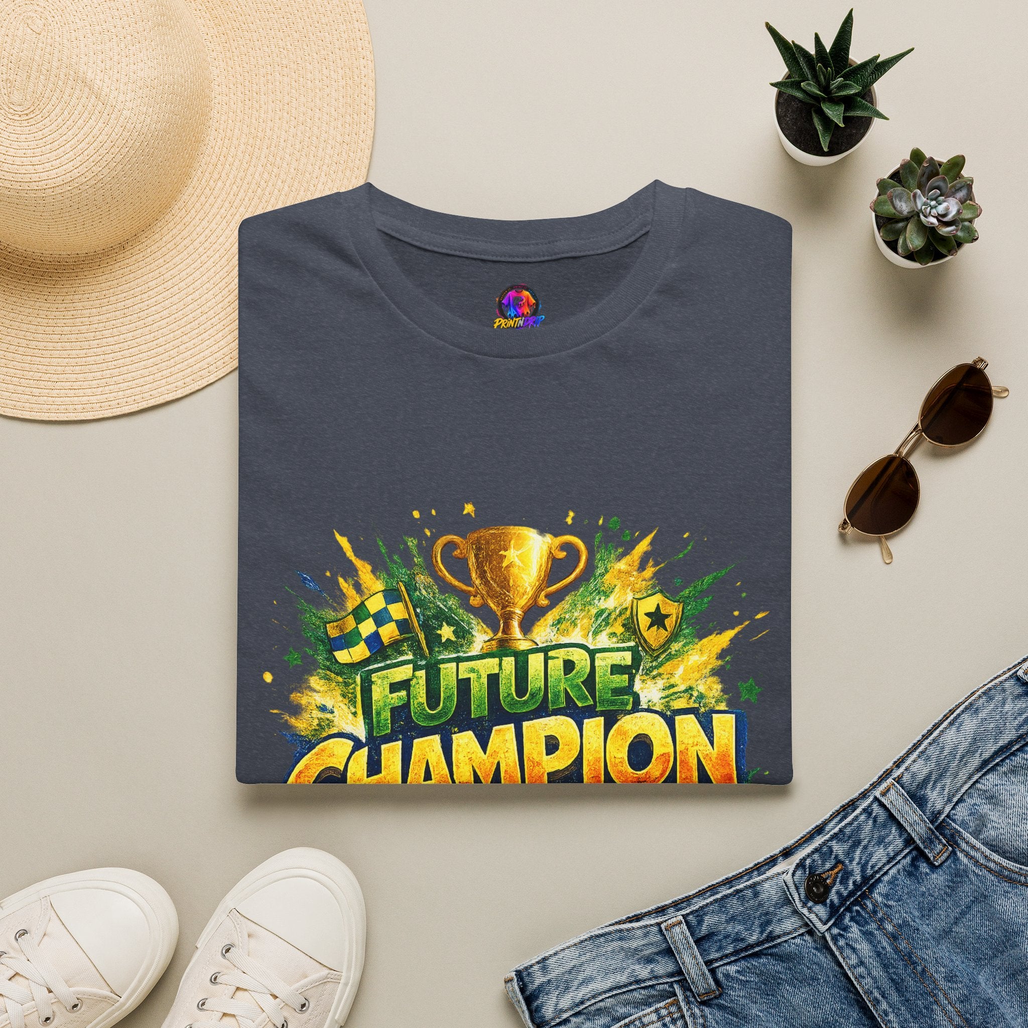 Kids Future Champion Soccer T-Shirt — Kids’ Sports Trophy Graphic Tee