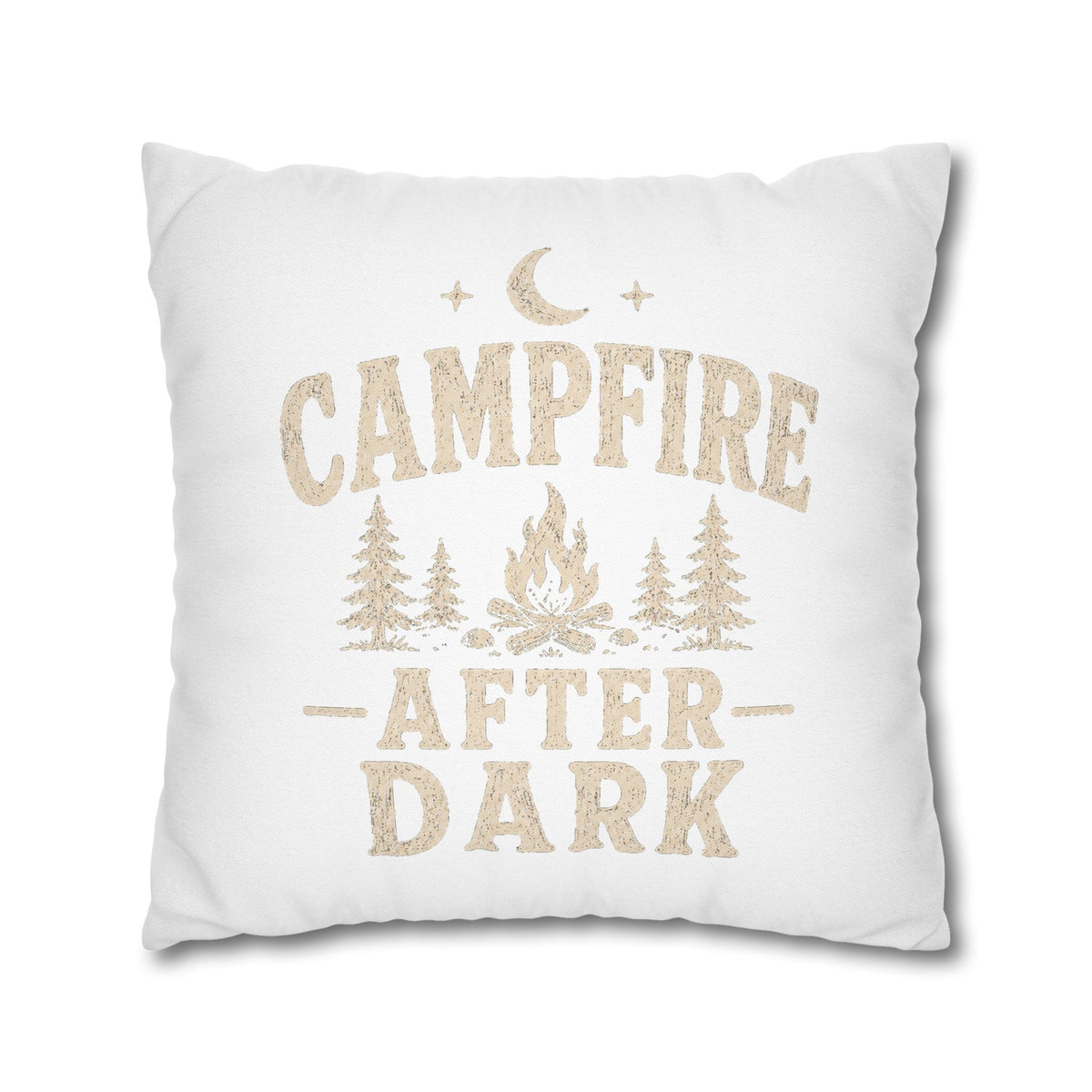 Campfire After Dark Decorative Pillowcase  Milo Bailey Dog Dad Mom— Rustic Camping Throw Pillow Cover
