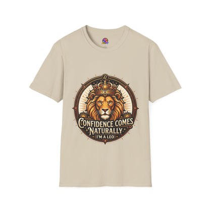 Leo Zodiac Lion T-Shirt — "Confidence Comes Naturally, I'm a Leo" Astrology Tee