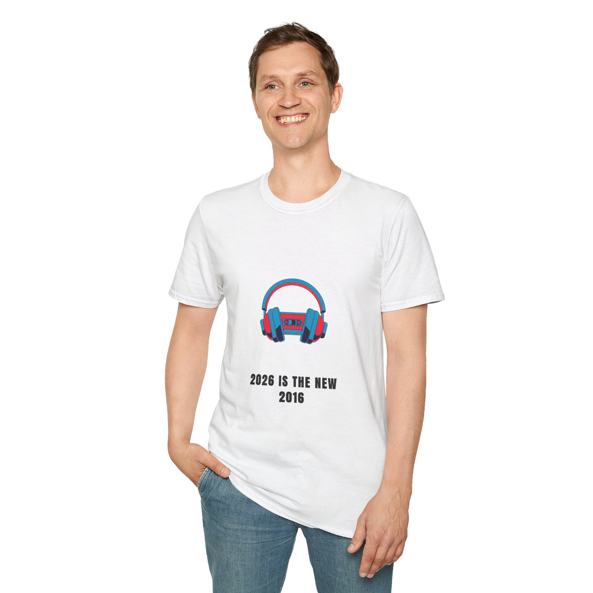 Headphones Graphic T-Shirt — '2023 Is The New 2016' Retro Audio Tee - Trending Now - September 2026