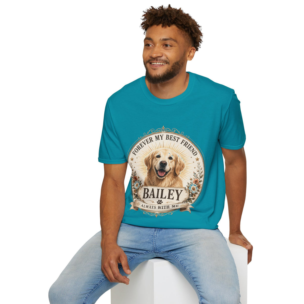 Dog Lover T-Shirt — “Forever My Best Friend” Personalized Golden Retriever Tee