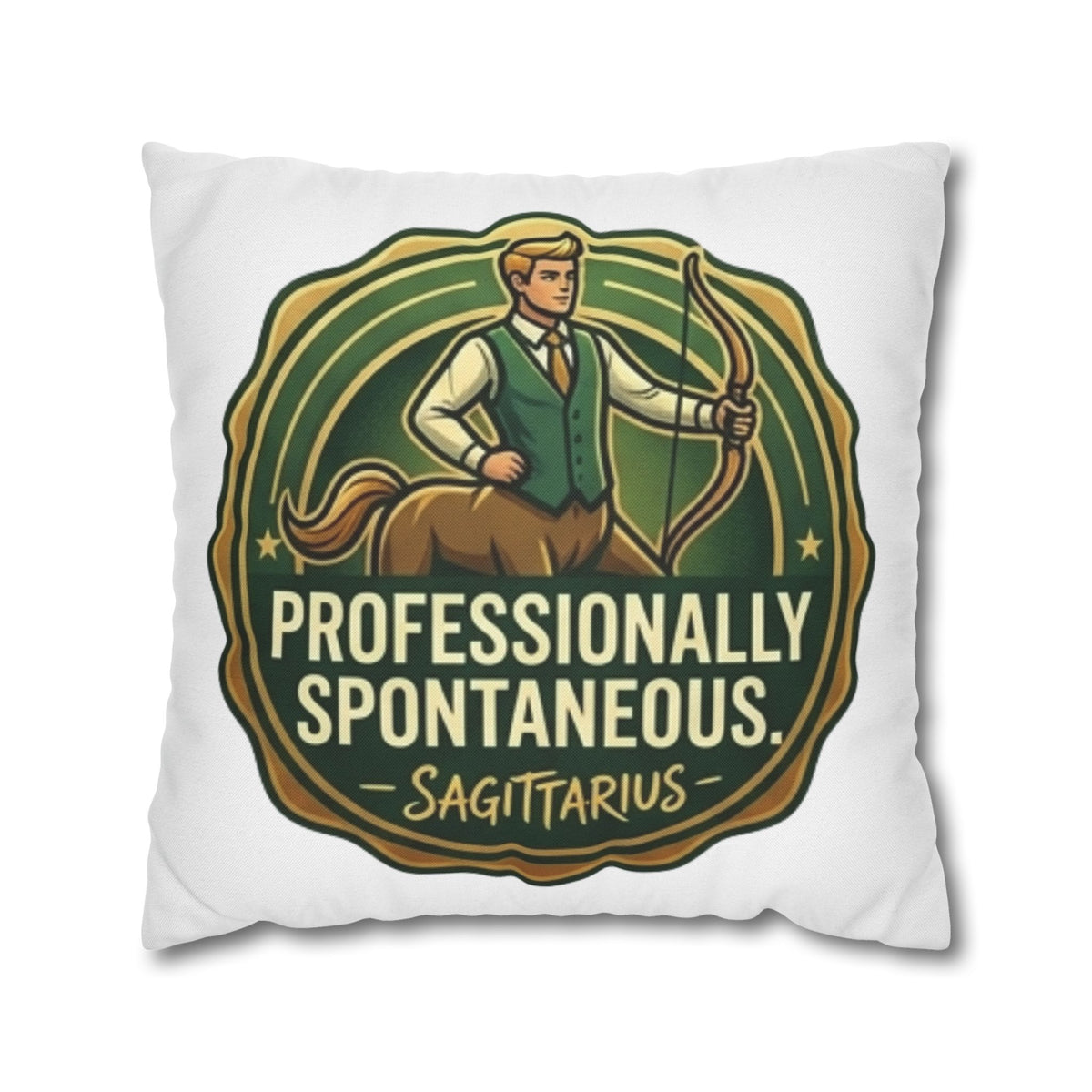 Sagittarius Pillowcase — "Professionally Spontaneous" Zodiac Decor