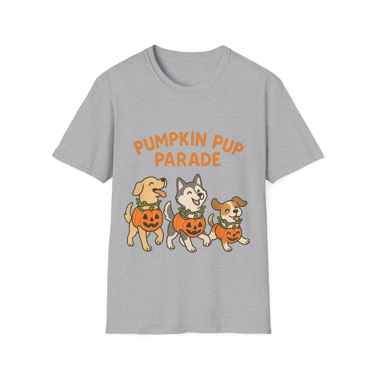 Pumpkin Pup Parade Graphic Tee, Cute Halloween Dogs Fall Season T-Shirt - Trending Now - September 2026