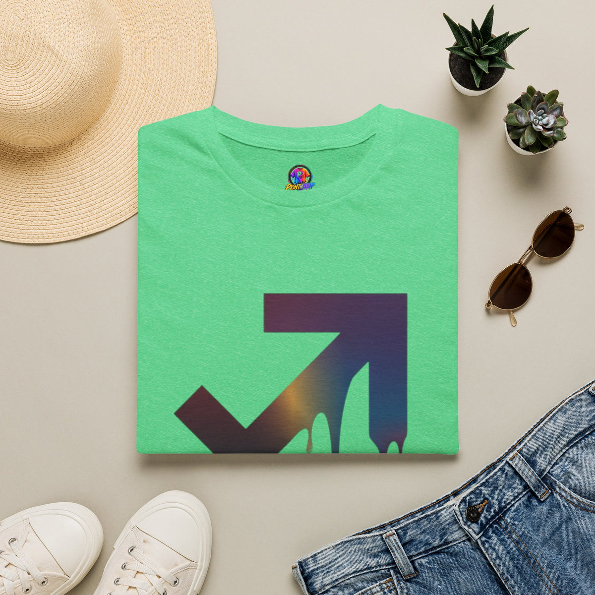 Sagittarius Drip T-Shirt — Gradient Astrological Arrow Tee