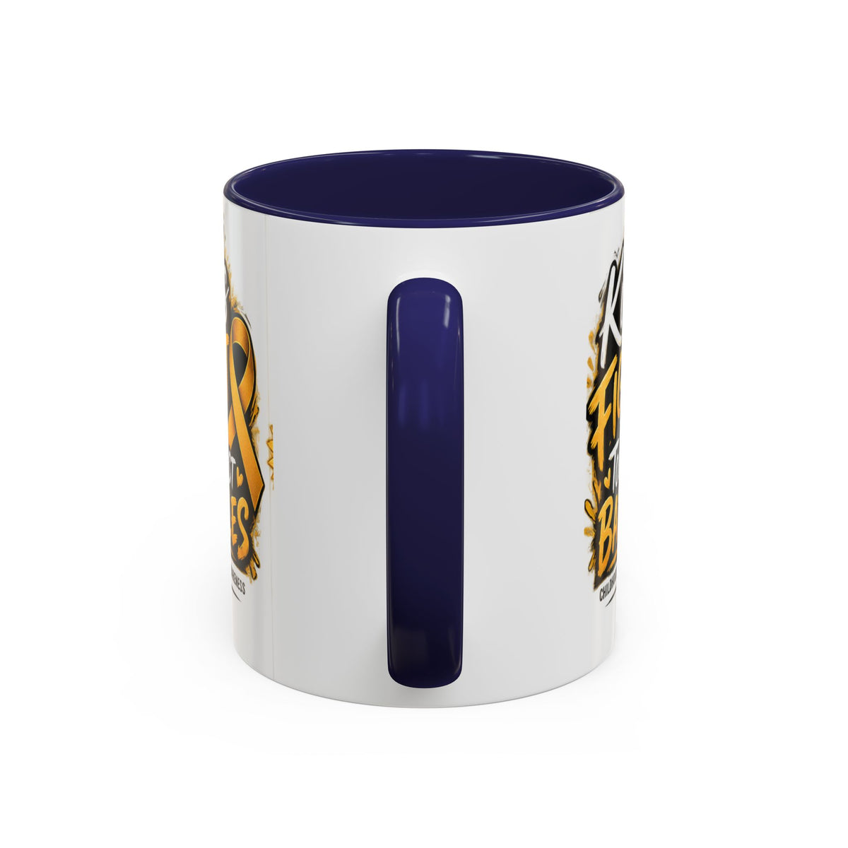 Kids Fight The Toughest Battles Accent Coffee Mug — Childhood Cancer Awareness 11/15oz