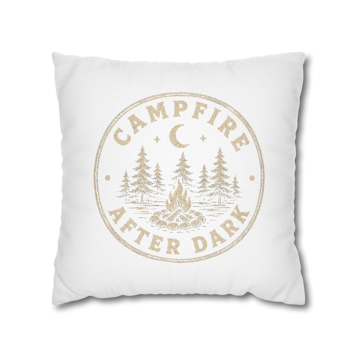Campfire After Dark Decorative Pillowcase  Milo Bailey Dog Dad Mom— Rustic Camping Throw Pillow Cover
