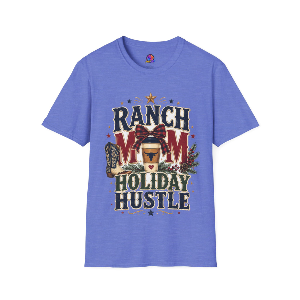 Ranch Mom Holiday Hustle T-Shirt — Festive Western Mom Tee