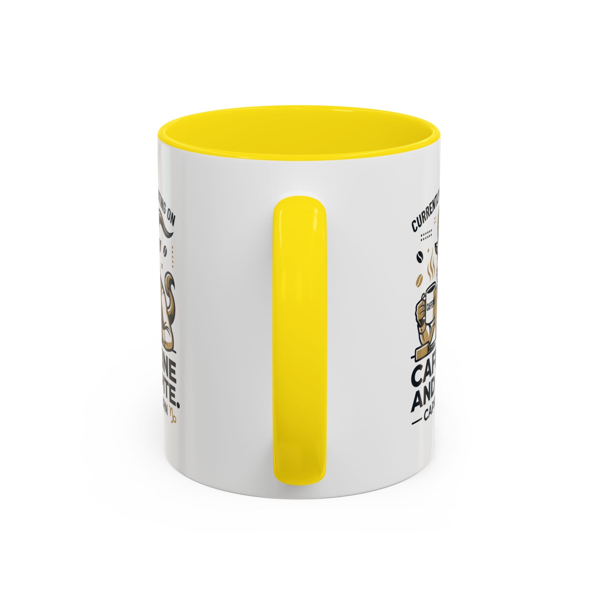 Capricorn Coffee Mug — “Currently Operating on Caffeine and Spite” Accent Mug (11/15oz)