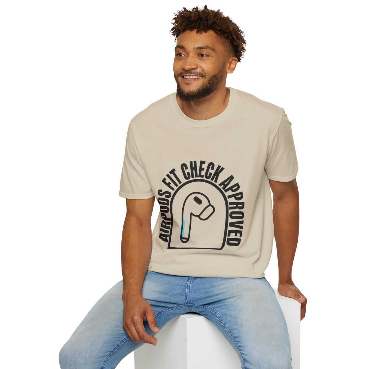 AirPods Fit Check Approved Tee — Funny Wireless Earbud Logo T-Shirt - Trending Now - August 2026