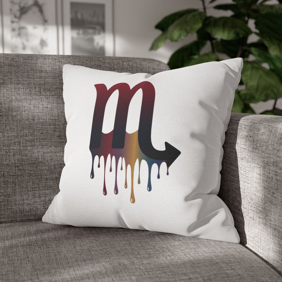 Dripping Scorpio Zodiac Pillowcase — Astrology Sign Decorative Throw Pillow