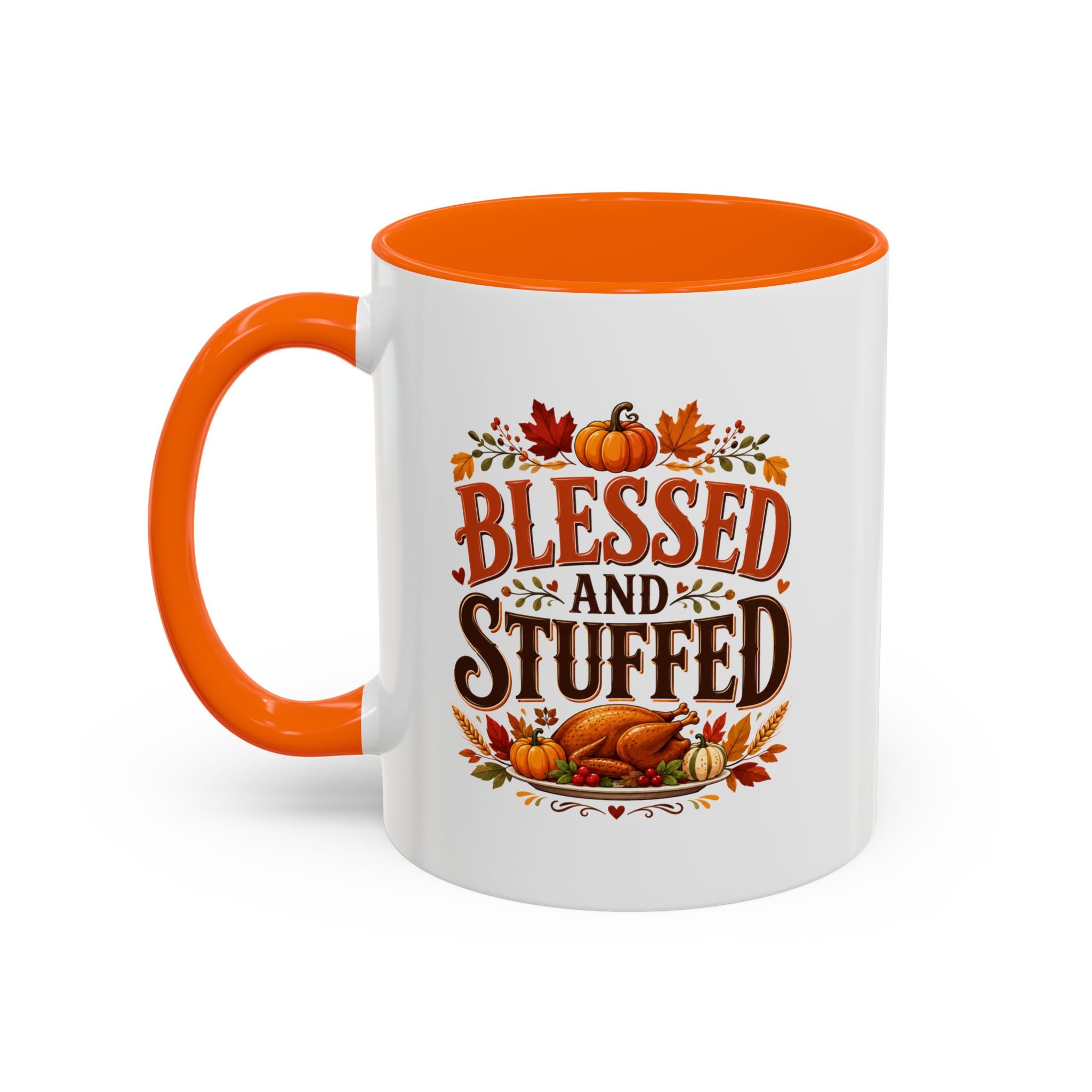 Thanksgiving Mug Blessed and Stuffed Coffee Mug — Thanksgiving Fall Ceramic Accent Mug