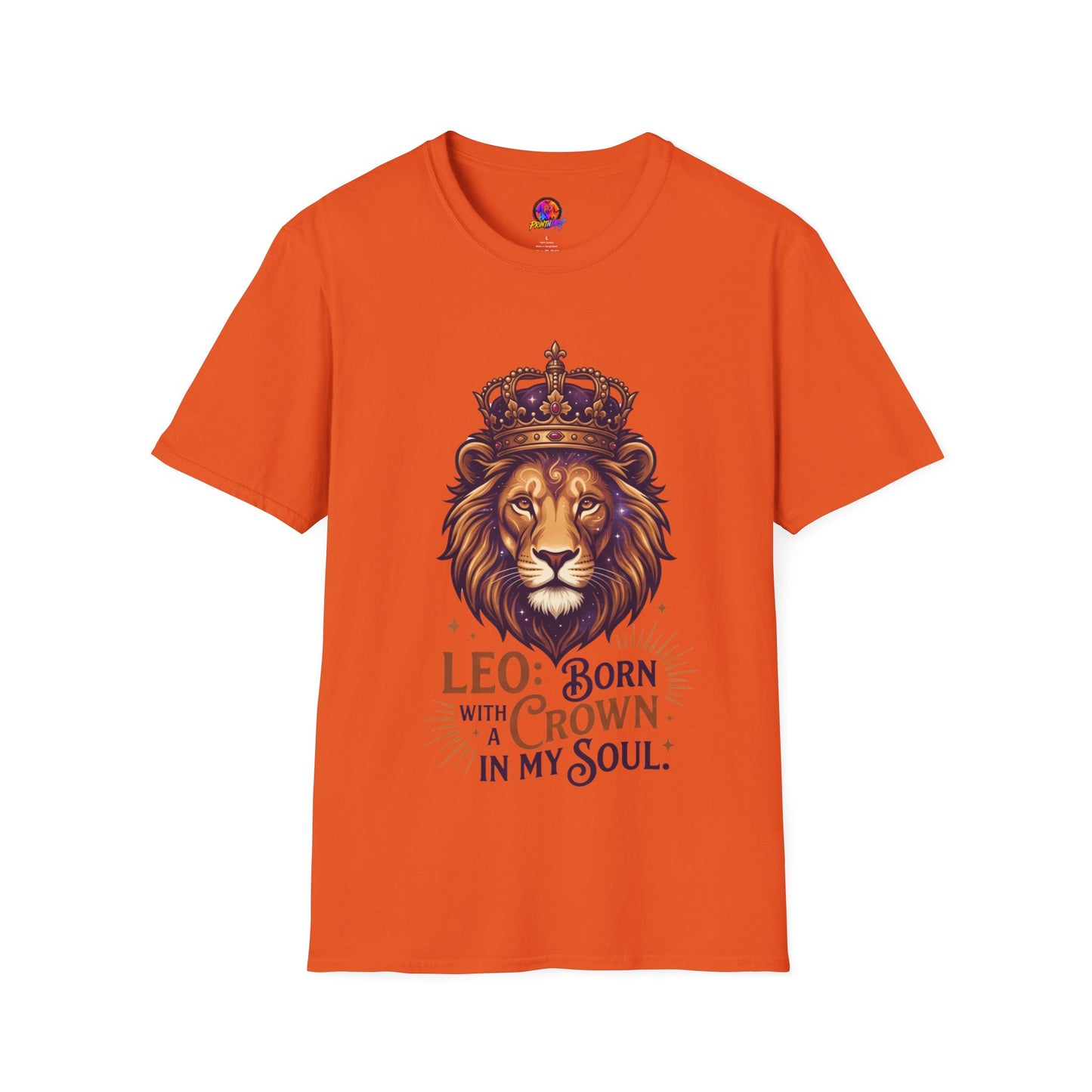 Leo Lion T-Shirt — "Born with a Crown in My Soul" Zodiac Graphic Tee