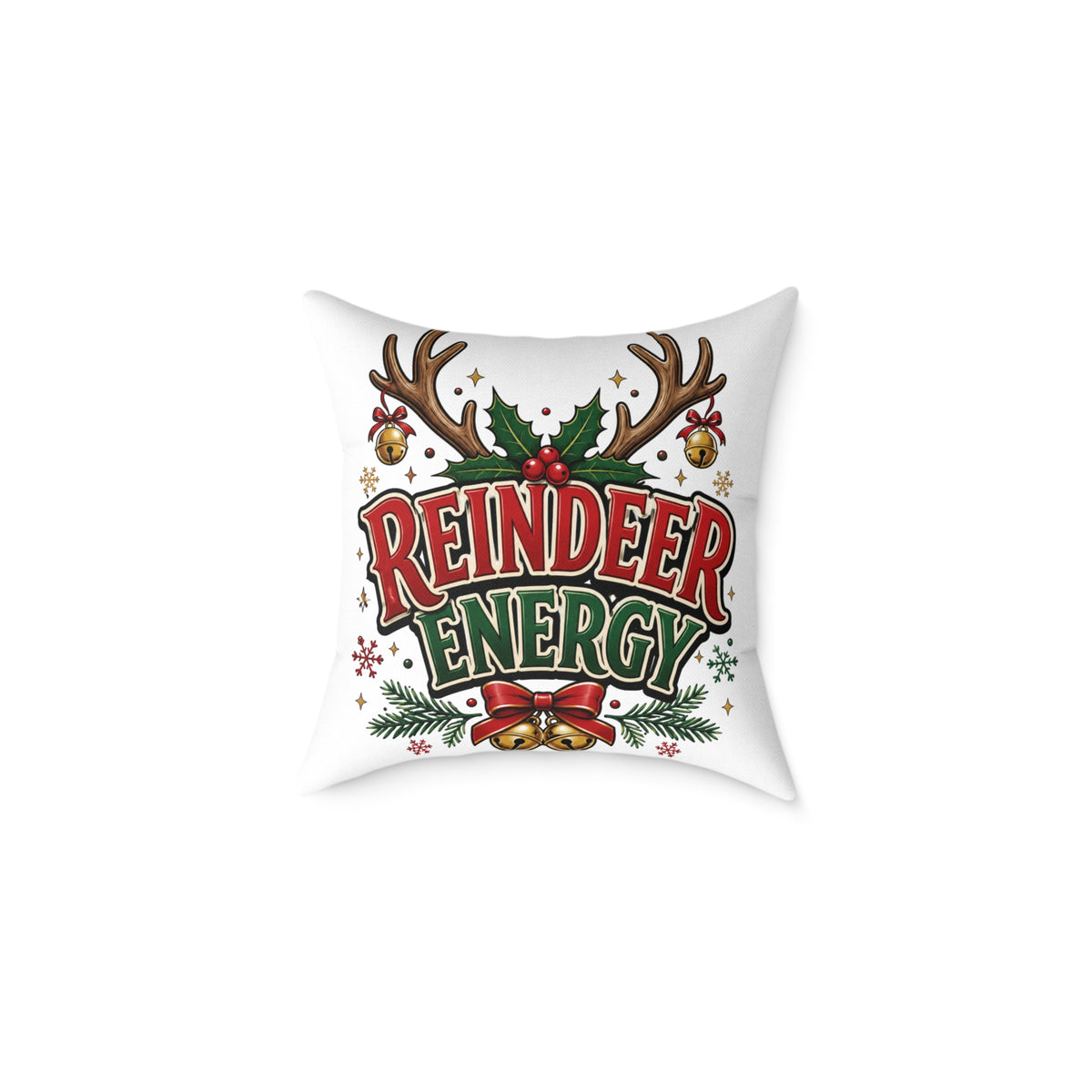 Reindeer Energy Christmas Throw Pillow