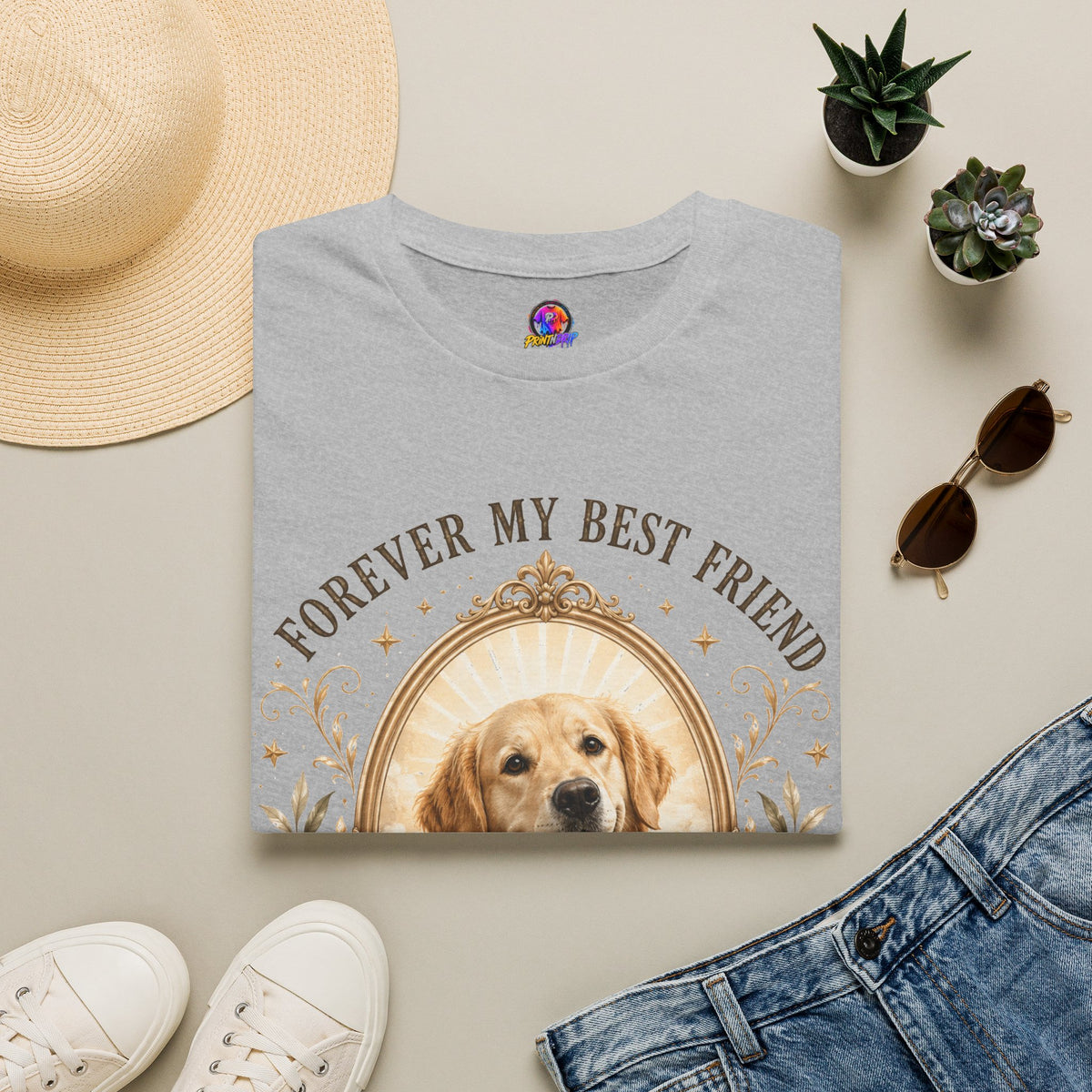 Dog Memorial T-Shirt — "Forever My Best Friend" Personalized Pet Tribute