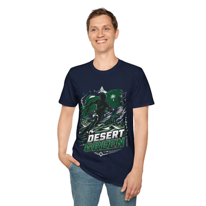 Saudi Arabia Desert Green Soccer T-Shirt — Silhouette Player Graphic