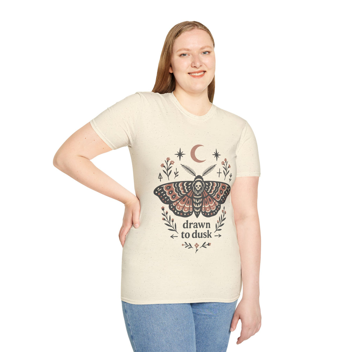 Mystic Moth T-Shirt — Crescent Moon & Floral Boho Graphic - Trending Now- August 2026