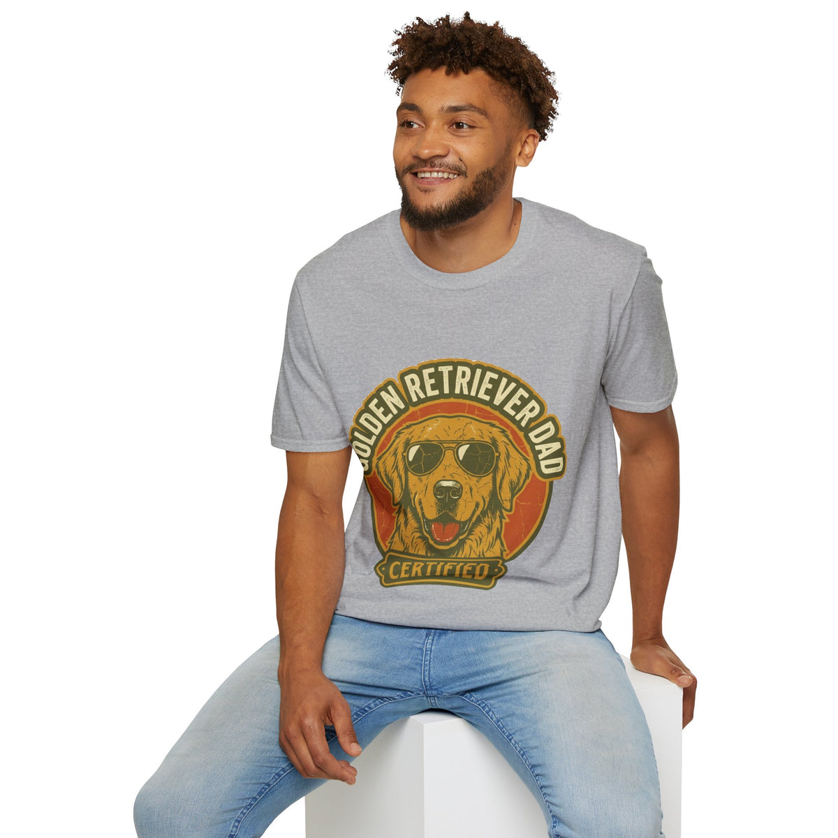 Golden Retriever Dad T-Shirt — Certified Retro Dog Dad Tee