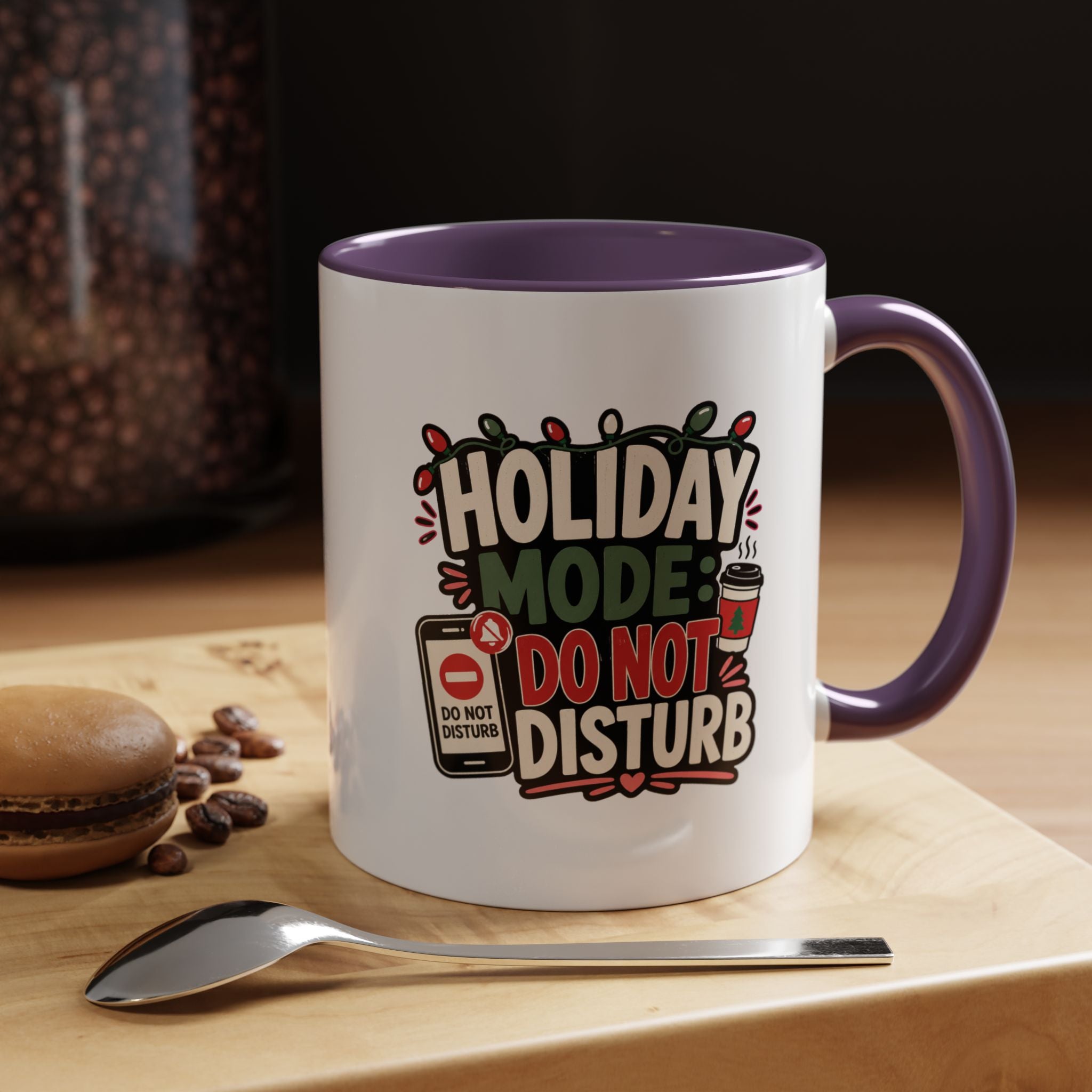 Modern Day Christmas Holiday Mode Coffee Mug — "Do Not Disturb" Accent Christmas Mug