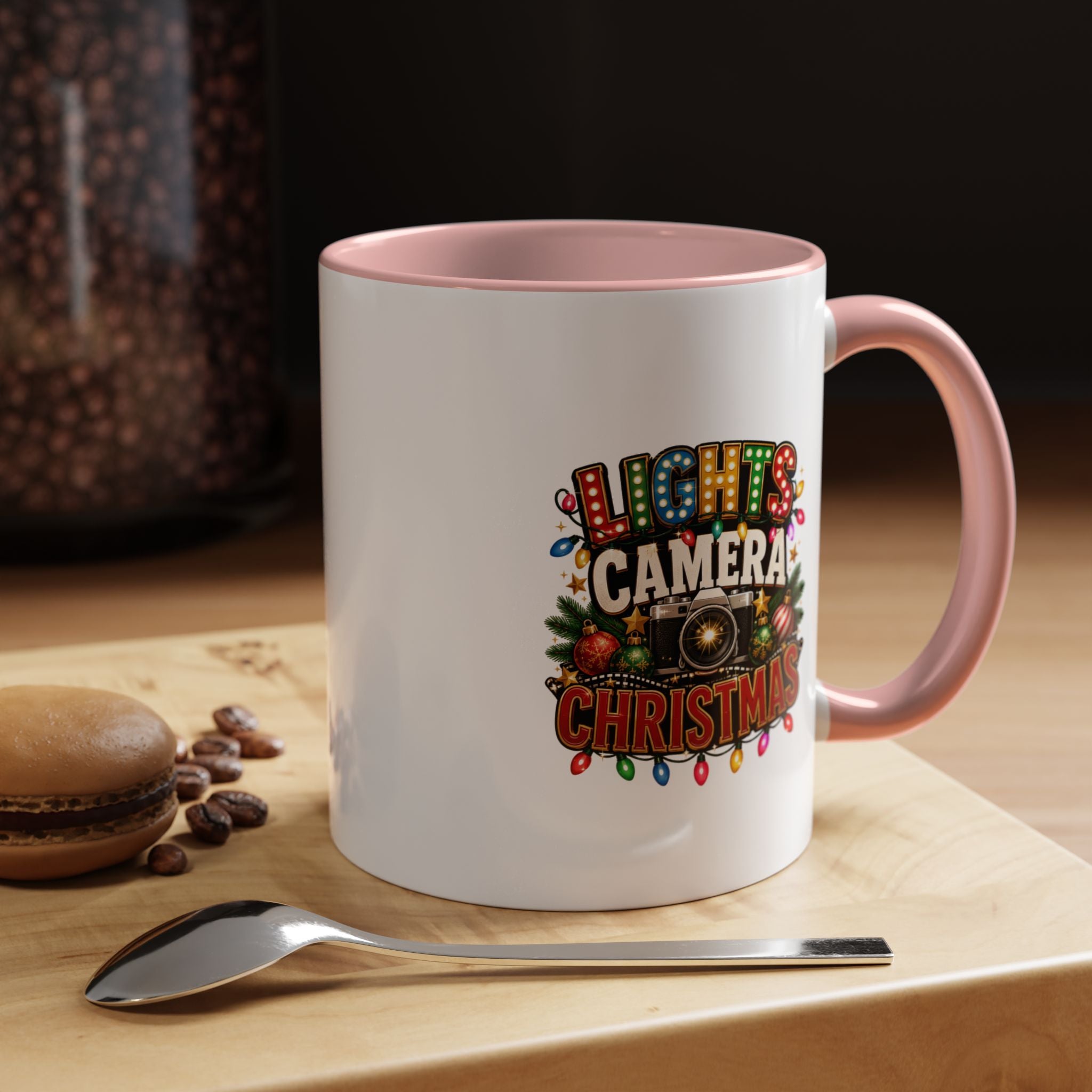Accent Coffee Mug Lights Camera Christmas