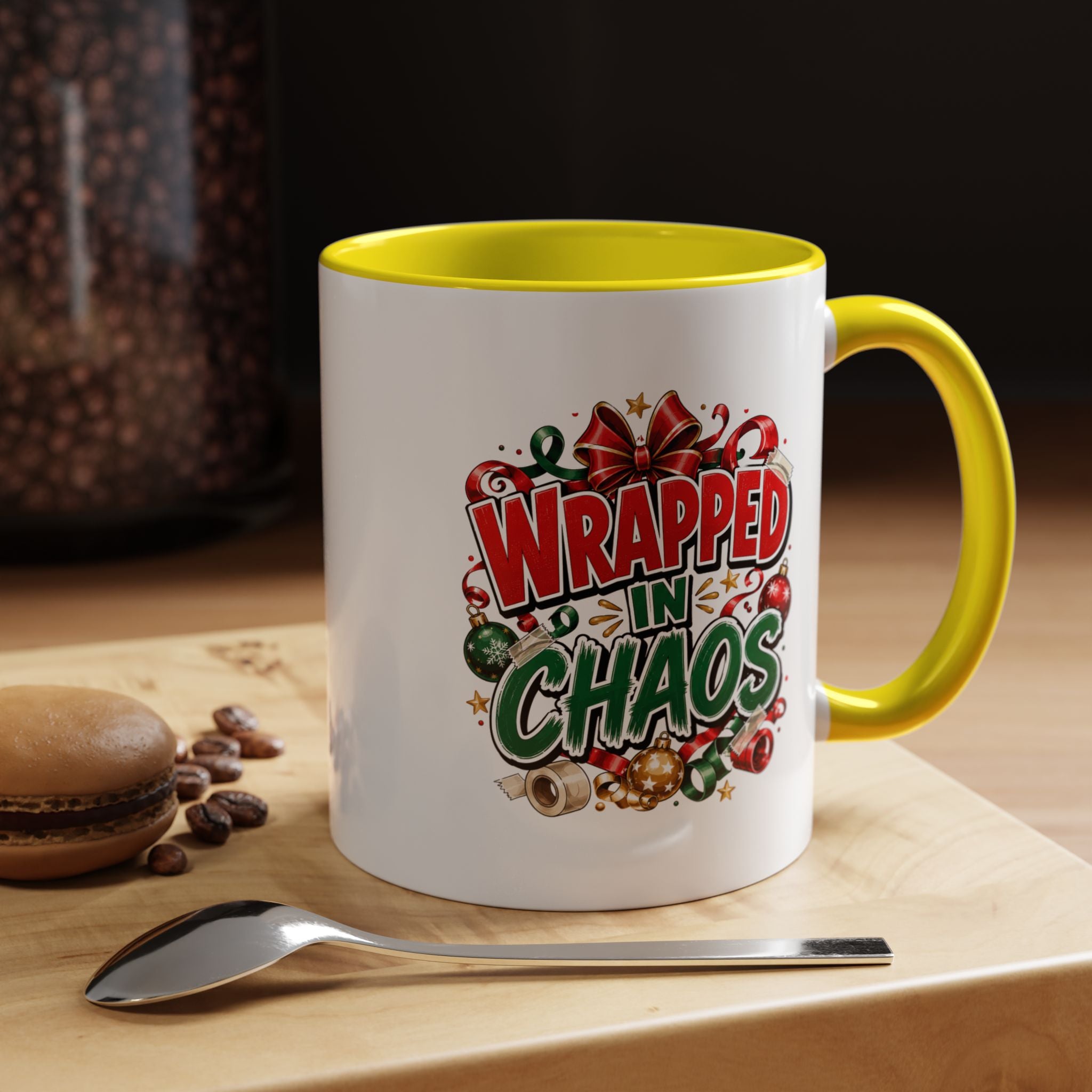 Wrapped in Chaos Christmas Coffee Mug