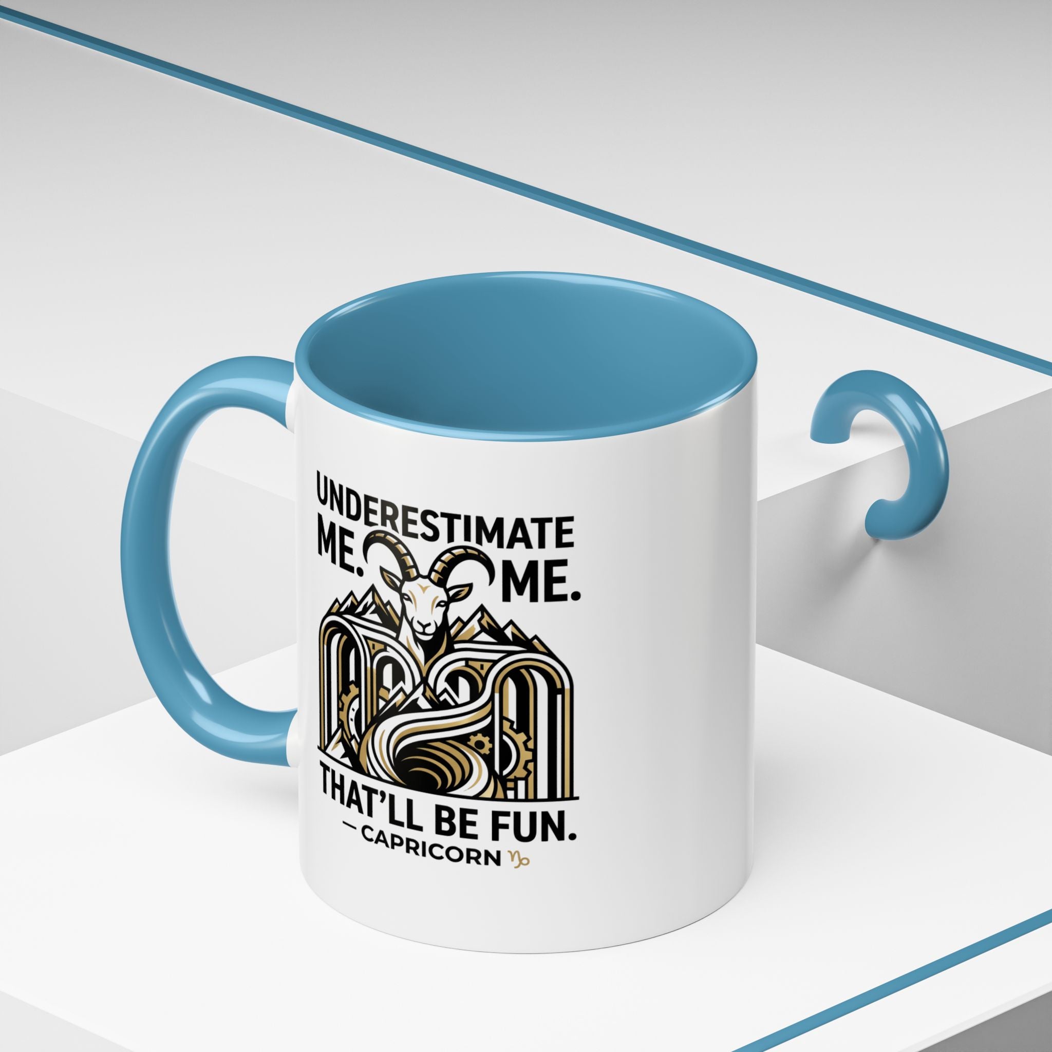 Capricorn Coffee Mug — "Underestimate Me. That'll Be Fun." Zodiac Accent Mug (11/15oz)