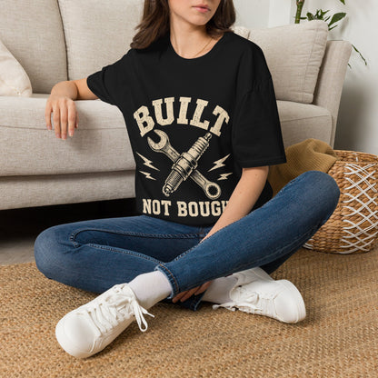 Built Not Bought T-Shirt — Mechanic Wrench & Spark Plug Vintage Tee