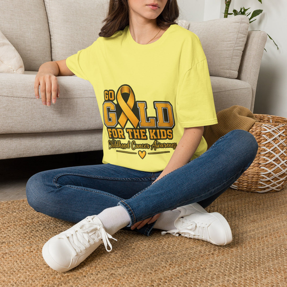 Go Gold For The Kids T-Shirt — Childhood Cancer Awareness Ribbon Tee