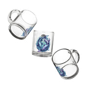 Pisces Koi Fish 10oz Glass Mug — Blue Aquatic Ceramic-Inspired Tea & Coffee Cup