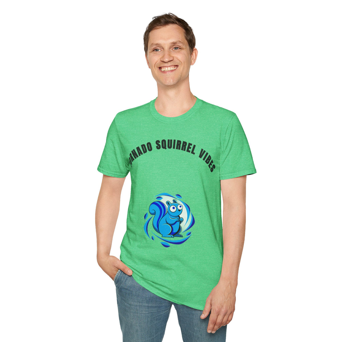 T-Shirt — "Tornado Squirrel Vibes" Graphic Tee | Cute Whimsical Squirrel Swirl Design - Trending Now - September 2026
